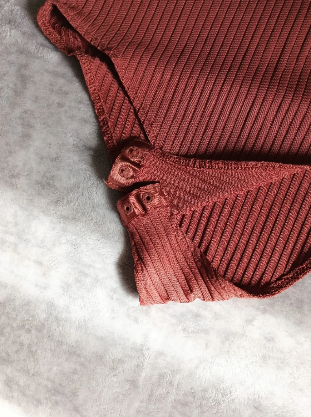 H&M | Size M Ribbed Button-Front Orange Bodysuit - Picture 2 of 6